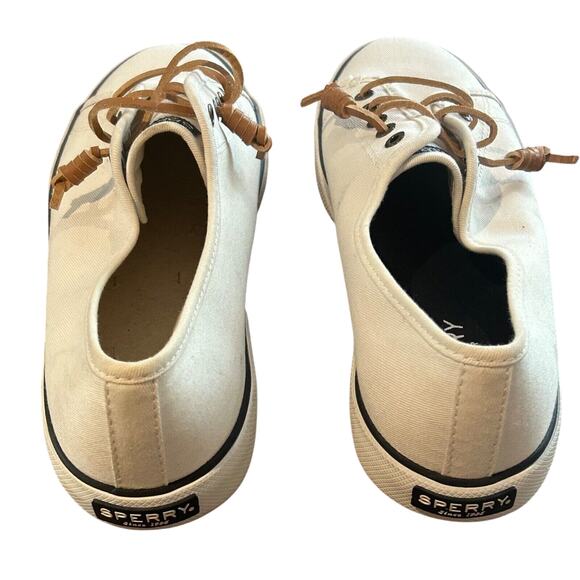 Sperry Top Sider Seacoast Women’s Size 8.5M White Canvas Boat Shoes - Picture 3 of 7